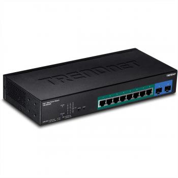 TRENDnet 10-Port Gigabit Web Smart PoE+ Switch, 8 X Gigabit PoE+ Ports, 2 X SFP Slots, Vlan, QoS, Lacp, and IPv6 Support, 75W PoE Power Budget, TPE-082WS