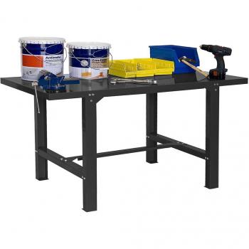 Banco de trabajo con tornillos y bandeja de metal Simonwork BT6 730 Simonrack, mesa de trabajo Simonwork BT6L metal 1500 gris 830x1500x730