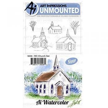 Watercolor Stamp Church