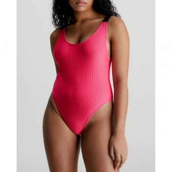 Bañador Calvin Klein Scoop Back Intense Power rosa intenso negro mujer - S
