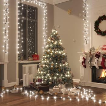 Tira de luces compacta LED 400 unidades PVC 13 m colores azul y verde oscuro, blanco cálido y verde oscuro, blanco frío y verde oscuro
