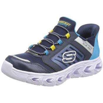 Skechers Zapatillas Slip-ins Hypno-Flash 2.0 de niño tipo running bajas con luces, modelo NVBL T. 28, color azul