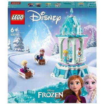 LEGO 43218 Disney Frozen Tiovivo Mágico de Anna y Elsa, Set de Juego Inspirado en el Castillo de Frozen con Mini Muñecas de Las Princesas y una Figura de Olaf, Jugu