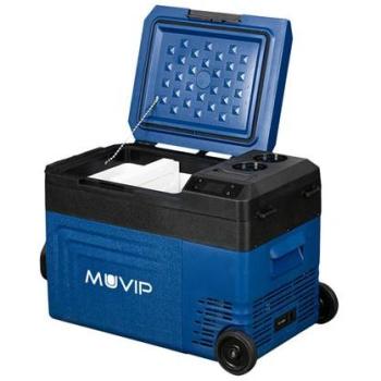 Nevera Portátil con Compresor 22 Litros - Temperatura de -20º a +20º - 60W - Doble Zona - Asas de Transporte y Ruedas - Color Azul