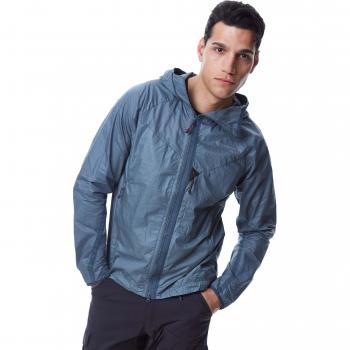 Klättermusen Ansur Hooded Men's Windproof Jacket, Size Large, Stone Blue
