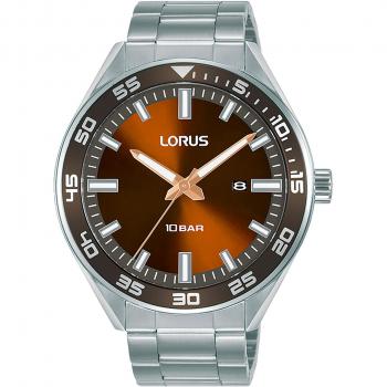 Reloj de pulsera Lorus RH937NX9 con correa de color Gris plata y esfera en tono Pardo ocre para Hombre