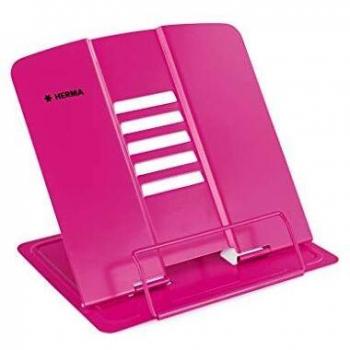 Soporte de lectura XL de metal rosa HERMA, plegable y ajustable para libros, atlantes y tablets