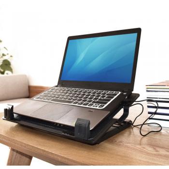 Soporte para Laptop ACT AC8110 con Ventiladores, Altura Ajustable (5 Niveles), Hub USB de 2 Puertos, hasta 17