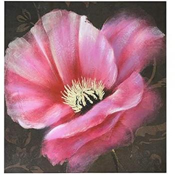 Cuadro Moderno Rosa con Flor, 80 x 80 cm, Grosor 4 cm