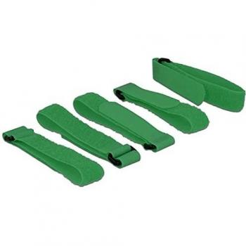 Sujeciones de Velcro DeLock 18706, 300 mm x 20 mm, 5 piezas con lazo verde