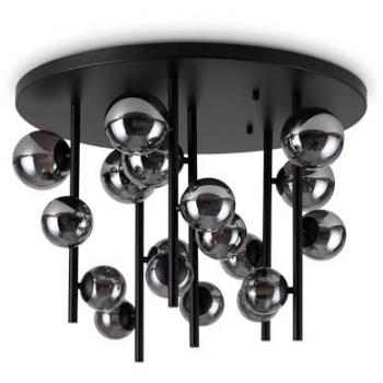 Lámpara de techo moderna Perlage 18 luces G9 15W 3000K color negro y pantalla gris ahumado - Ideal Lux