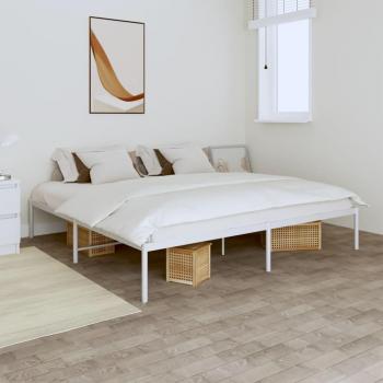 Cama de metal blanco 180x200 cm Vidaxl con estructura robusta, diseño moderno, fácil montaje y acabado resistente a la corrosión