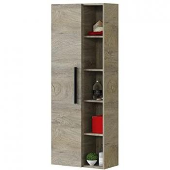 ARKITMOBEL Athena Columna de Baño Suspendida 1 Puerta + Estantes, Roble Alaska, Grande