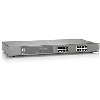 Switch PoE No Gestionado Fast Ethernet 16 Puertos 10/100Mbps 3.2 Gbps Nivel Uno FEP-1612