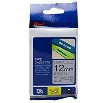 Laminado Negro-Plata 12mmX8m Brother Label TZ-M931/TZe-M931