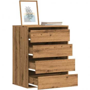Cajonera de esquina de madera ingeniería roble artisan 60x41x76 cm color marrón