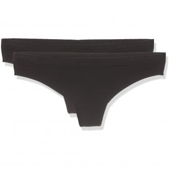 Tommy Hilfiger Thong 2PK Tangas, Negro