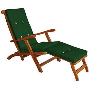 Cojín para tumbona de 173 cm verde, hidrófugo y apto para interior y exterior