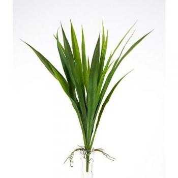artplants.de Lirio Hemerocallis con raíces aéreas, 19 Hojas, con Vara de Ajuste, 40cm - Flor Lirio Artificial - Planta Decorativa