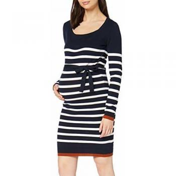 MAMALICIOUS MLKENNA Nell L/S Knit ABK Dress NF A. Vestido, Azul