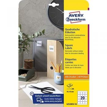 AVERY Zweckform 6252REV-10 - Etiquetas cuadradas