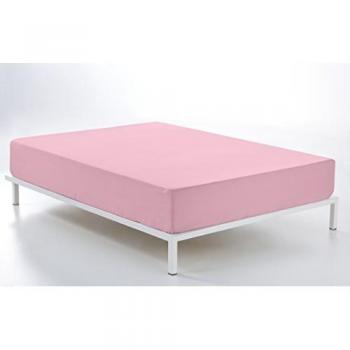 Sábana Bajera Ajustable Alexandra House Living Rosa 190/200 x 200 cm - 50% Algodón / 50% Poliéster - 144 Hilos
