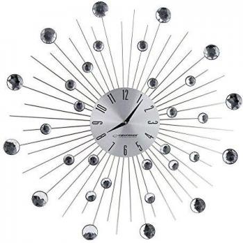 Esperanza EHC002 Reloj de Pared Mecánico Circular Acero Inoxidable Vidrio Aluminio Color Plata 150 cm