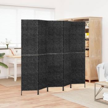 Biombo separador de habitaciones 5 paneles jacinto de agua negro 205x180 cm