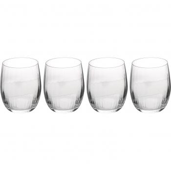 MIKASA Treviso - Juego de 4 copas de vino sin tallo, 350 ml, sin plomo, transparentes, con efecto ondulado, para celebraciones