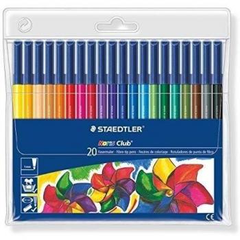 Staedtler 325 Sparpack wp24 Noris Club rotuladores, 24 unidades, lavable en estuche de plástico blando, 20 Fasermaler, 1