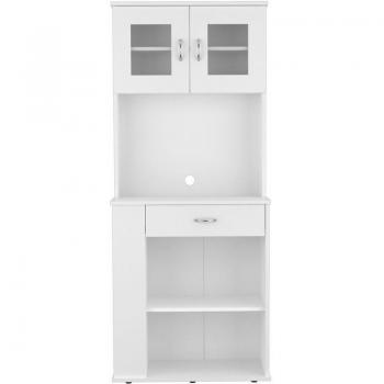 Aparador Alacena de Cocina Moderna Blanca para Microondas con Cajón y Armario de 2 Puertas - Capienza