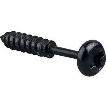 etNox hard and heavy Screw Unisex Set de Pendientes Negro, Acero Inoxidable,