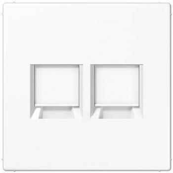 Jung LS 1969-2 WE WW Dual Modular Jack Cover Plate, Cat6A Network Accessory, Alpine White