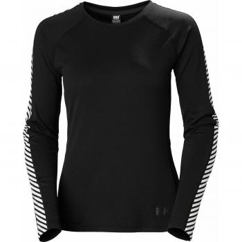 Helly Hansen Women's Lifa Active Stripe Crew Sweatshirt - Black XS