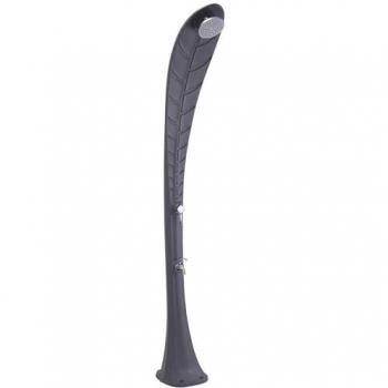 Ducha Curva de Polietileno con Calefacción Solar Color Gris - Altura 220 cm