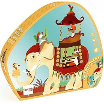 Scratch- Rompecabezas de Elefante para niños a Partir de 3 años, 37 Piezas, Color Rojo