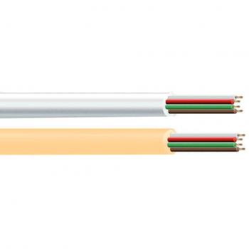 EDM 11710 Cable Telefónico Plano 4 Vías, Blanco, Blanco