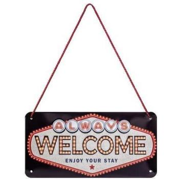 Nostalgic-Art, Cartel colgante retro, Welcome – Idea de regalo para los fans de Estados Unidos, metálico, Diseño vintage para decoración, 10 x 20 cm