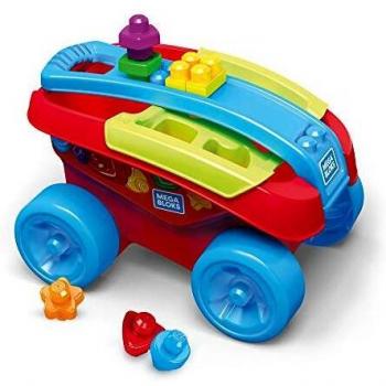 Mega Bloks Carrito Encajabloques, juguete de construcción para bebé +1 año