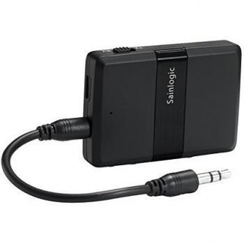 Transmisor y Receptor Bluetooth 4.1, Sainlogic Adaptador Bluetooth 2-en-1 Inalámbrico con Salida Estéreo de 3.5mm para Auriculares, Altavoces, TV, MP3 / MP4, iPod, iPhone, Tabletas, y Más
