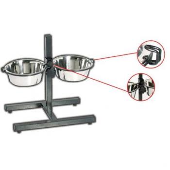 Comedero y Bebedero Doble con Soporte Ajustable - Wuapu