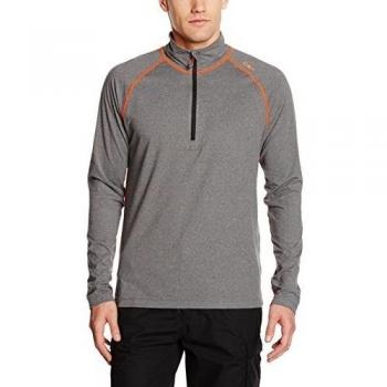 CMP - Forro Polar para hombre/Camiseta térmica de forro polar para hombre, Fleece/Funktions-shirt, Fumo Mel/Chili, 54