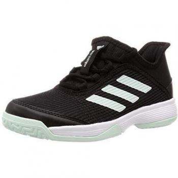 adidas Adizero Club K, Zapatos de Tenis Unisex Niños, Core Black/Dash Green/FTWR White, 40 EU