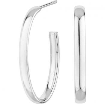 Pendientes de aro City Oval de Plata con diseño moderno y elegante