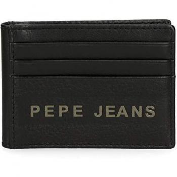 Pepe Jeans Raise Tarjetero Negro 9,5x7,5 cms Piel