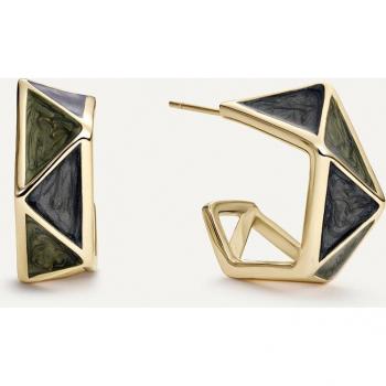Pendientes de aro Ahura de plata metal y plata bañado en oro 18k