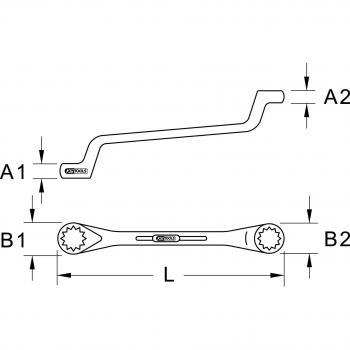 Llave de estrella doble BRONZEplus acodada 27x32 mm KS TOOLS 963.7416