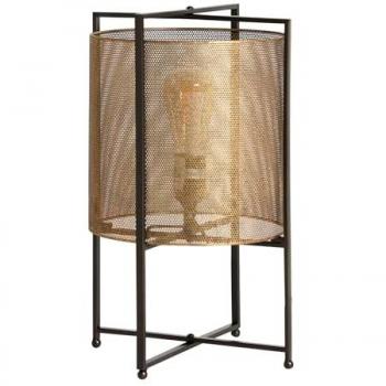 Lámpara de Sobremesa Haimie de Hierro Negro y Oro, 25x25x41cm