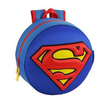 Mochila 3D Redonda Superman 31X31X10Cm