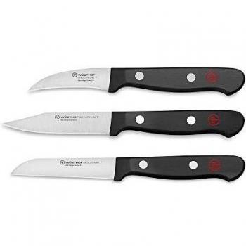 Wusthof Gourmet (1125060310) - Juego de Cuchillos, 3 Piezas, Incluye 1 Cuchillo para Pelar (Hoja de 6 cm), 2 Cuchillos para Verduras y Hortalizas (Cada uno de 8 cm), para Lavavajillas